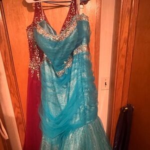 Strapless Blue Dress Needs Ribbon For Corset